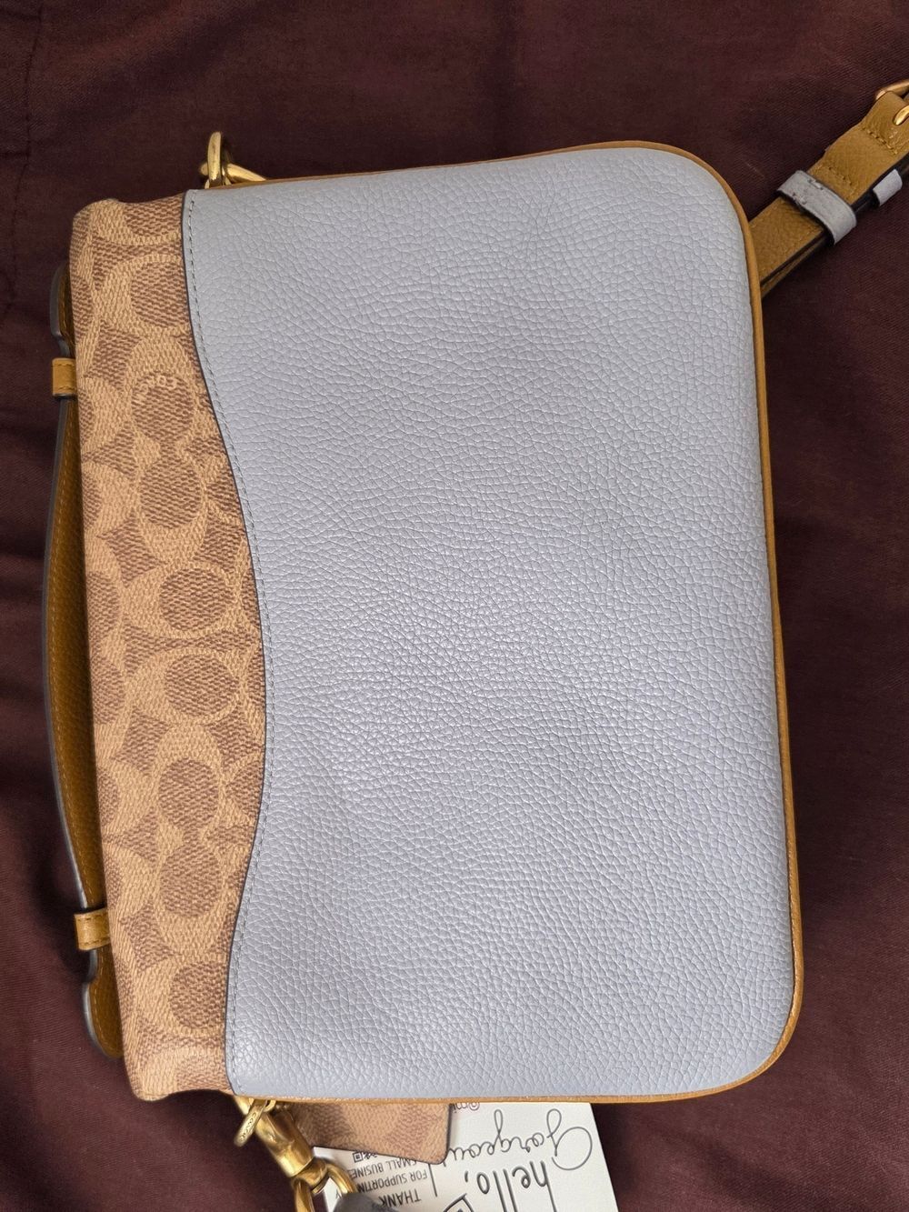 Coach Cassie Crossbody In Signature Blocking Blue/Tan - Picture 7 of 12